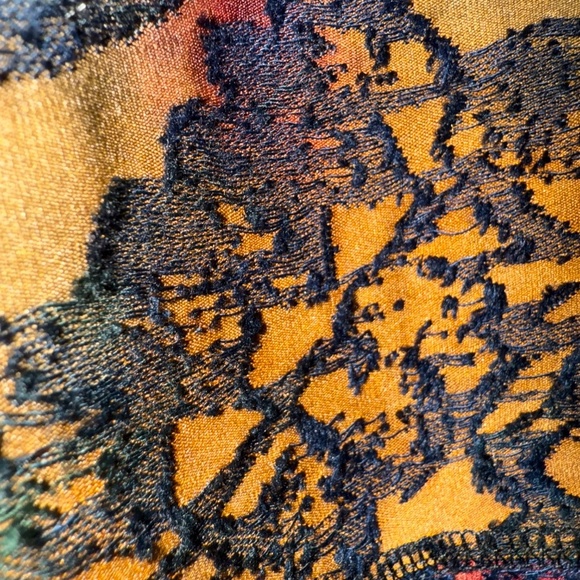 Kamana Multi Color Textured Zip Up Lightweight Jacket Hood Large Art to Wear - Picture 7 of 13